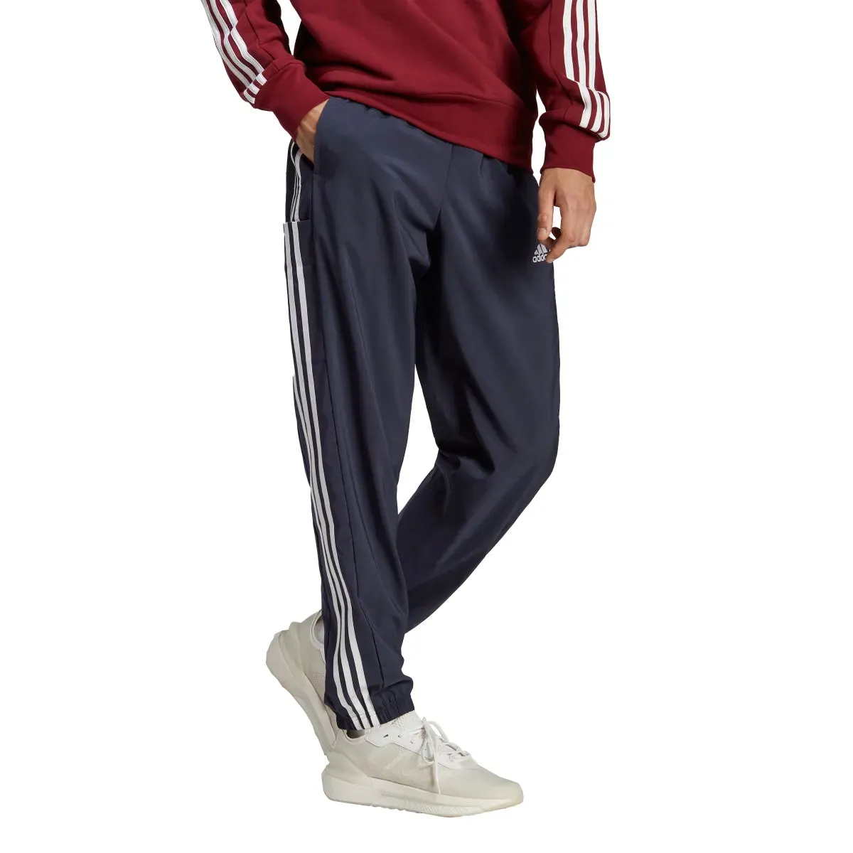 adidas Men's Aeroready Essentials Elasticated Cuff Woven 3-Stripes Pants (Tall)