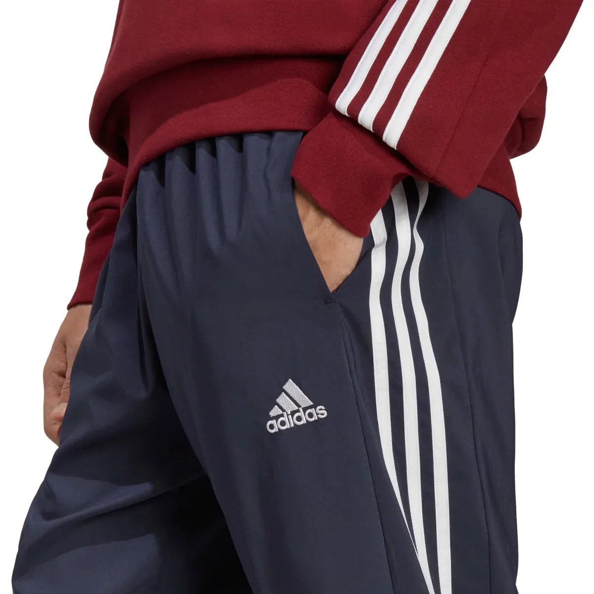 adidas Men's Aeroready Essentials Elasticated Cuff Woven 3-Stripes Pants (Tall)