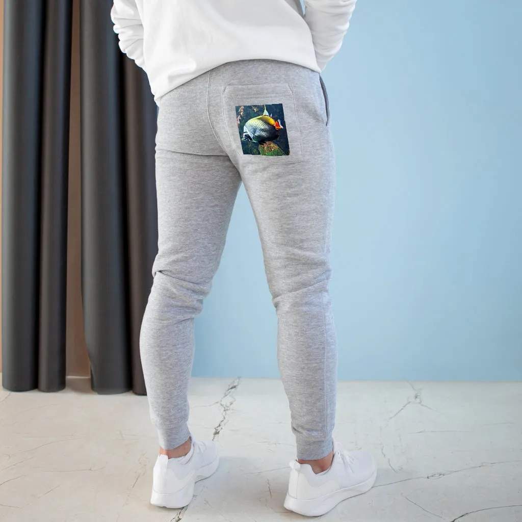 Black White Fish Premium Fleece Joggers