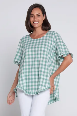 Blossom Top - Mint Green Gingham