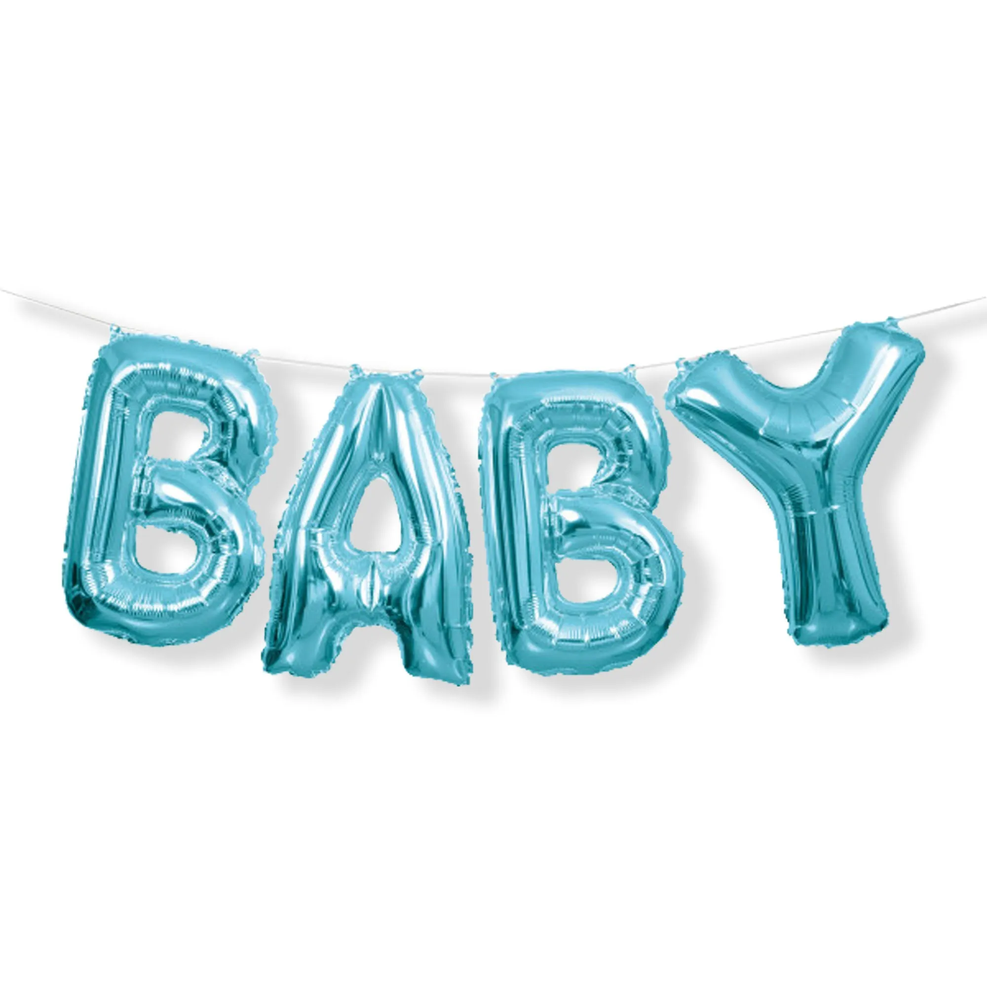 Blue "Baby" Foil Balloon Banner Kit for Baby Showers and Birth Announcements, 14" Letters