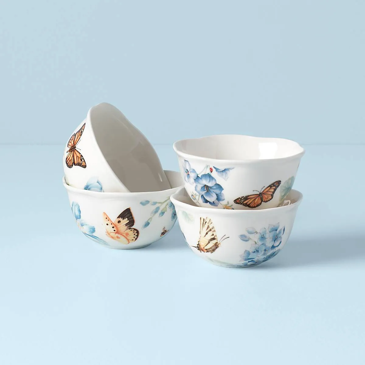 Butterfly Meadow Blue 4-Piece Dessert Bowl Set