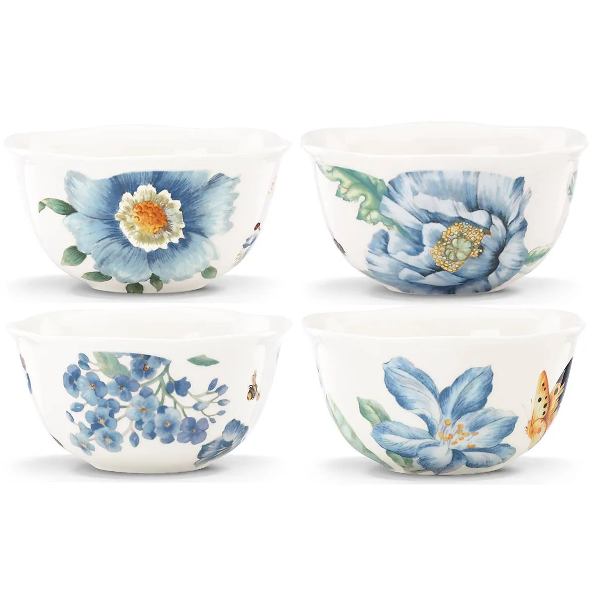 Butterfly Meadow Blue 4-Piece Dessert Bowl Set