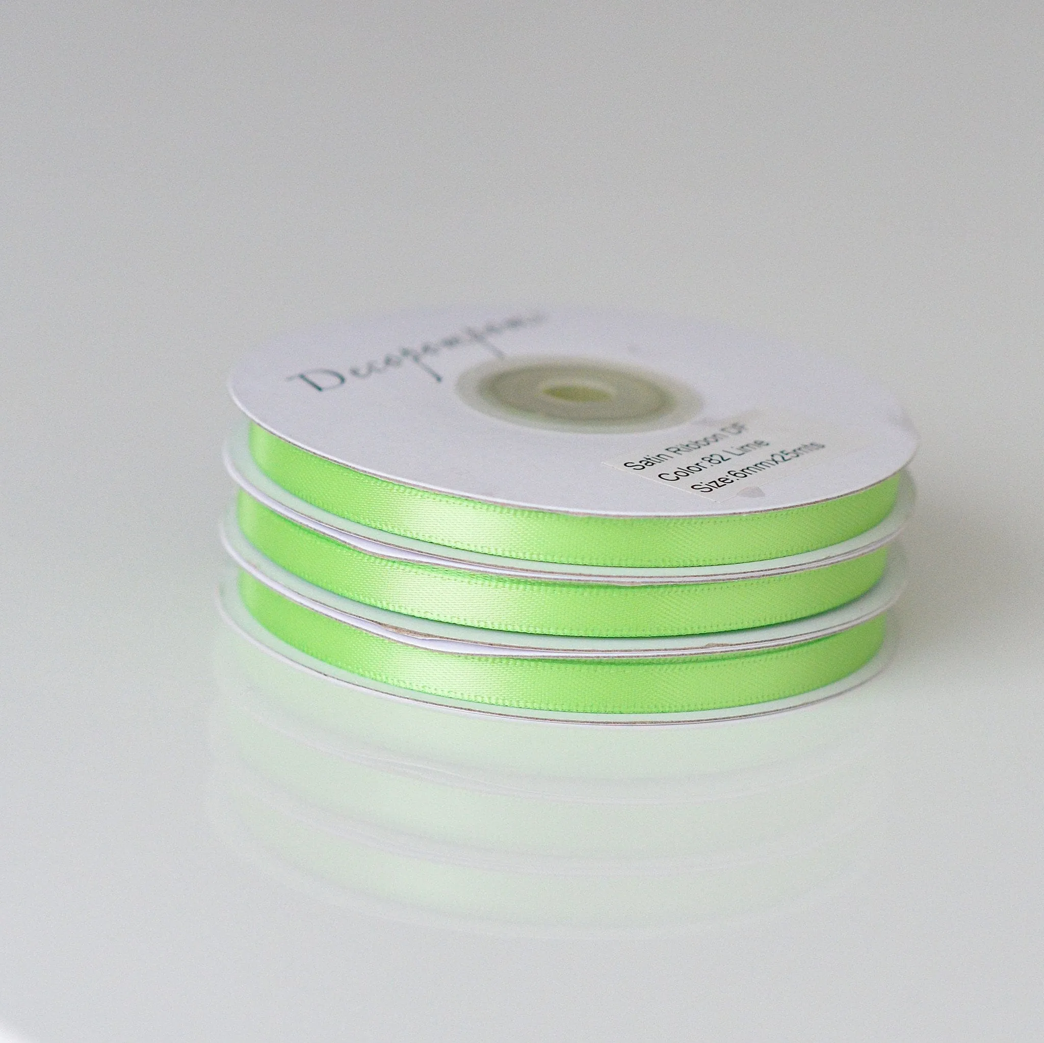 Citrus Green double sided satin ribbon roll 6mm/12mm/full roll 25m