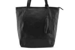 EMMA LEATHER HANDBAG IN BLACK