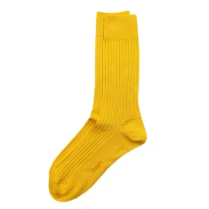 FRESH Cotton Mid-Calf Lenght Socks In Yellow