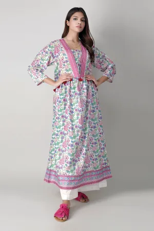 Khaadi Spring Collection 2021 – 2PC Suit · Printed Kameez Pants · J21205 White