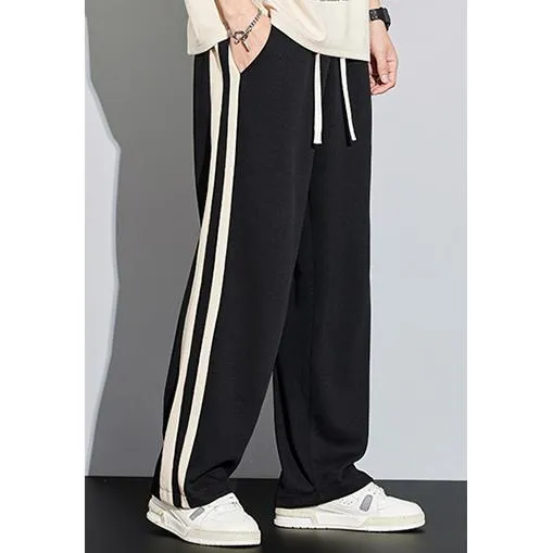 Knitted Street Style Straight-Leg Trendy Loose Fit Sweatpant