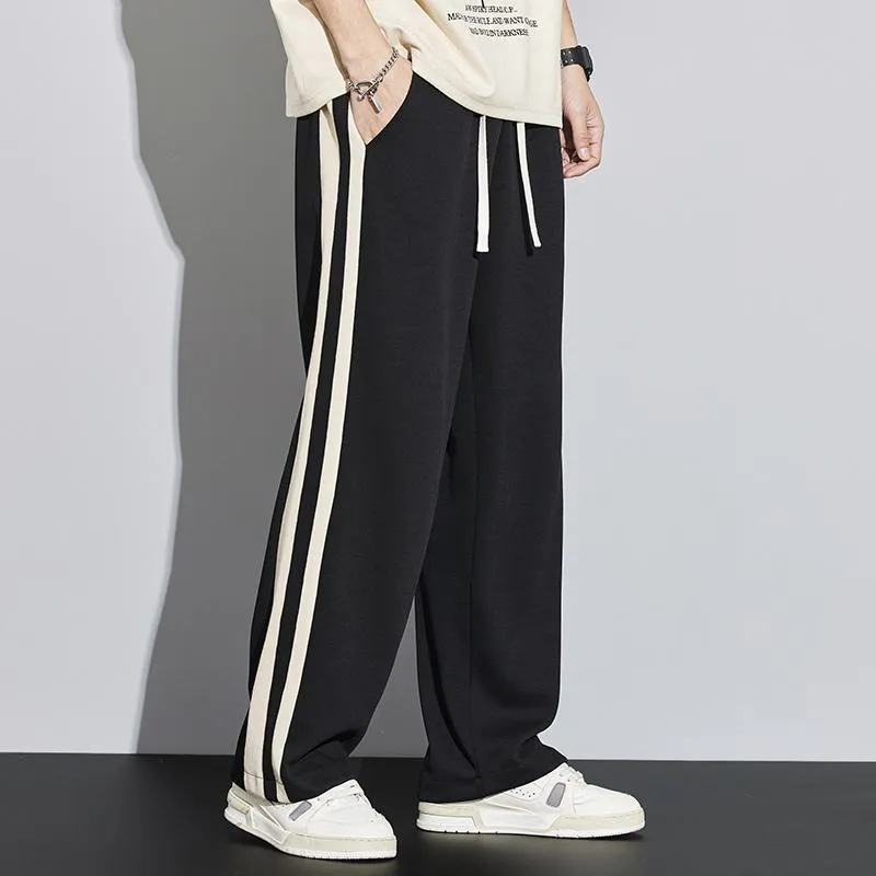 Knitted Street Style Straight-Leg Trendy Loose Fit Sweatpant