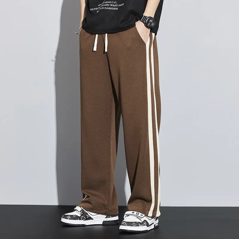 Knitted Street Style Straight-Leg Trendy Loose Fit Sweatpant