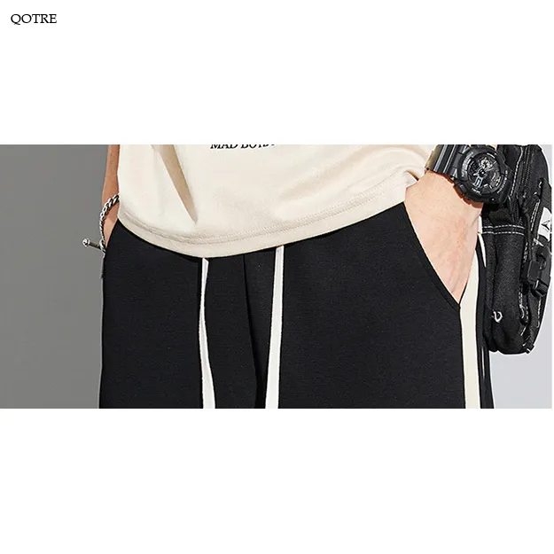 Knitted Street Style Straight-Leg Trendy Loose Fit Sweatpant