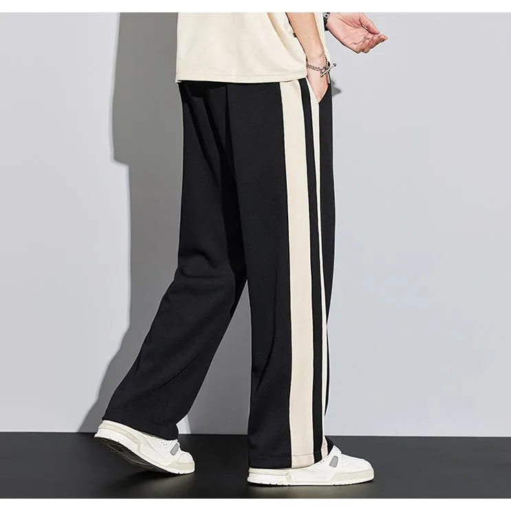 Knitted Street Style Straight-Leg Trendy Loose Fit Sweatpant