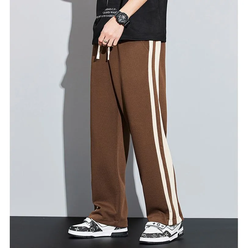 Knitted Street Style Straight-Leg Trendy Loose Fit Sweatpant