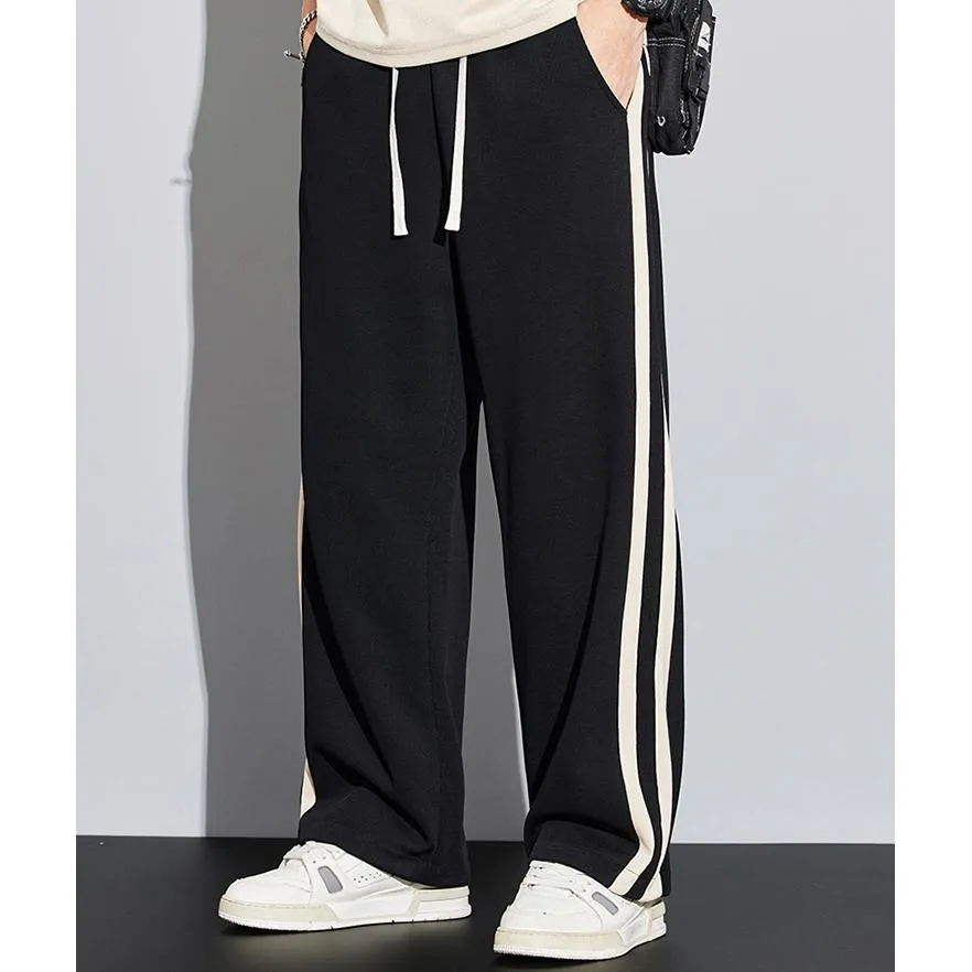 Knitted Street Style Straight-Leg Trendy Loose Fit Sweatpant