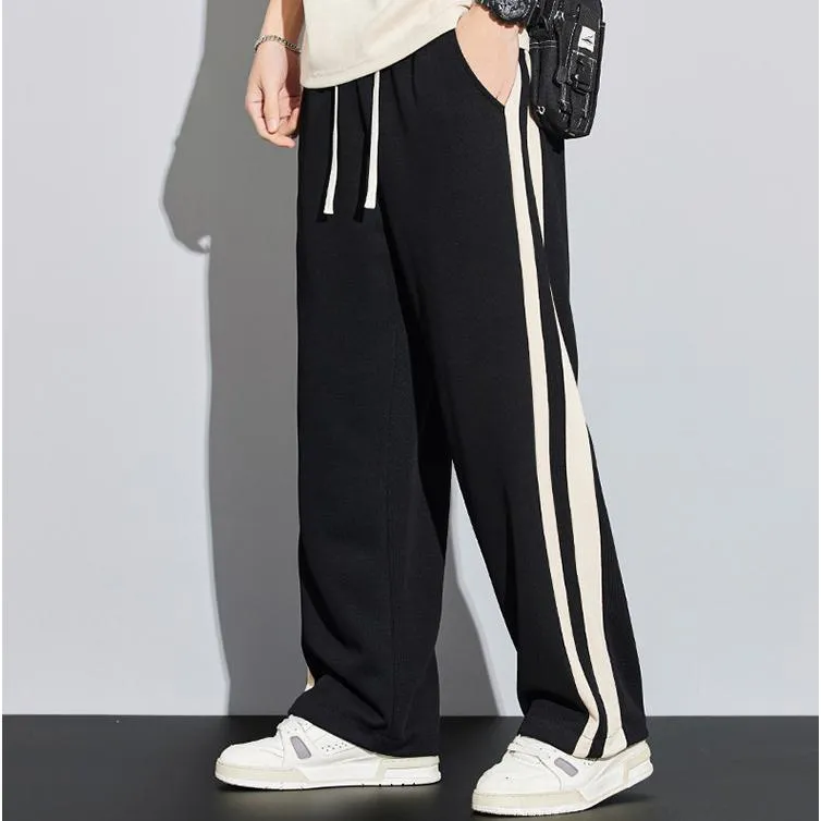 Knitted Street Style Straight-Leg Trendy Loose Fit Sweatpant