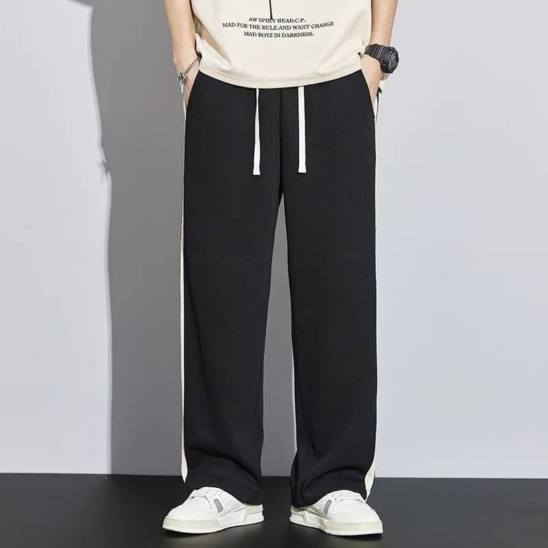 Knitted Street Style Straight-Leg Trendy Loose Fit Sweatpant