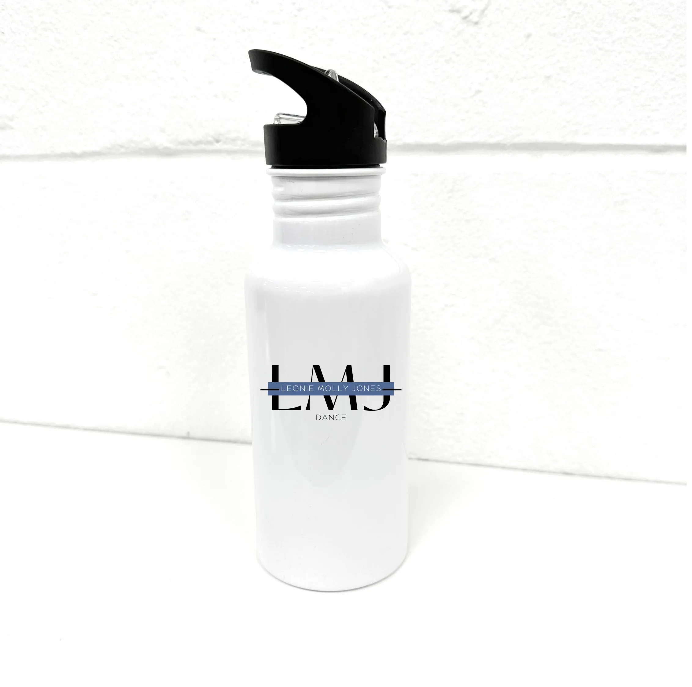 LMJ Dance 600ml Sports Water Bottle (Int Straw) - Blue Logo