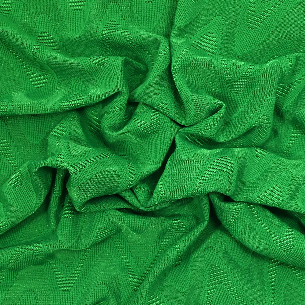 Maille fine polyester ondulations vert