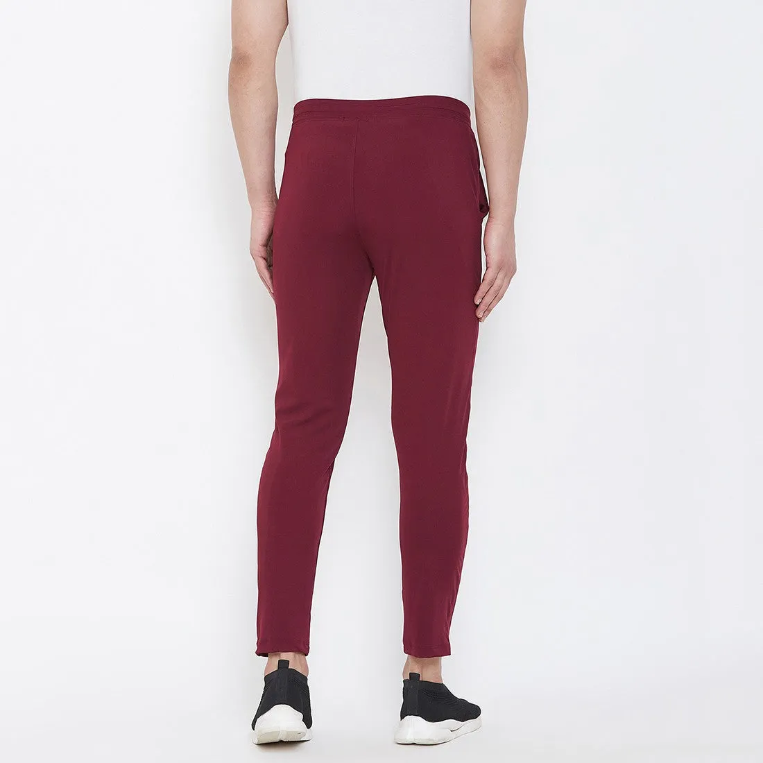 Men Solid Maroon Joggers (Pack of 1)