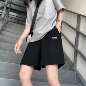 Pure cotton sweater five points sports shorts female summer thin section loose casual straight Hong Kong flavor inside the pants high waist