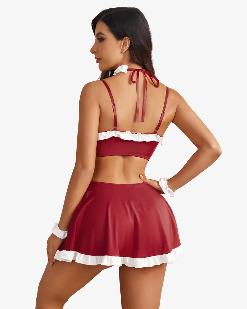 Ruffle French Maid Outfit with Headpiece