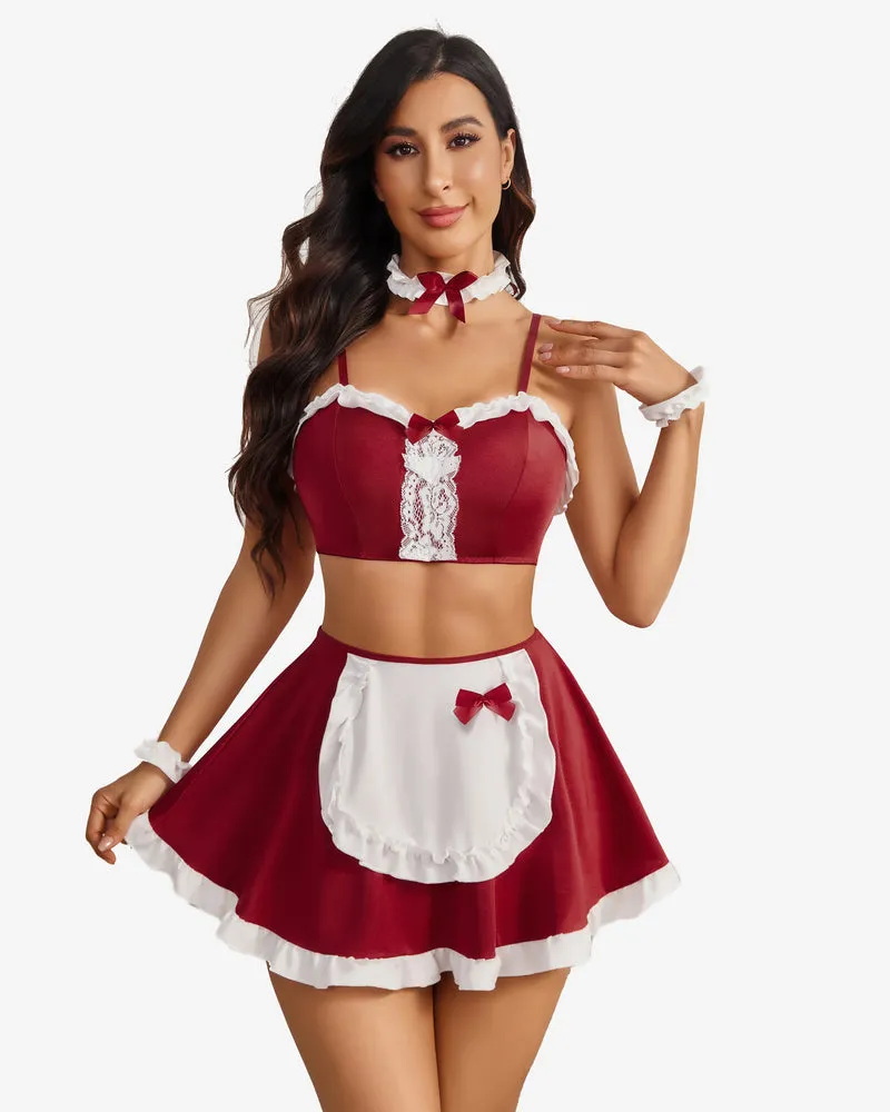 Ruffle French Maid Outfit with Headpiece