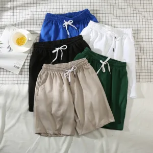 Solid Summer Fashion Casual Men's Sports Shorts Street Wear Fashion Men's Pants Drawstring Breath Board Shorts Male