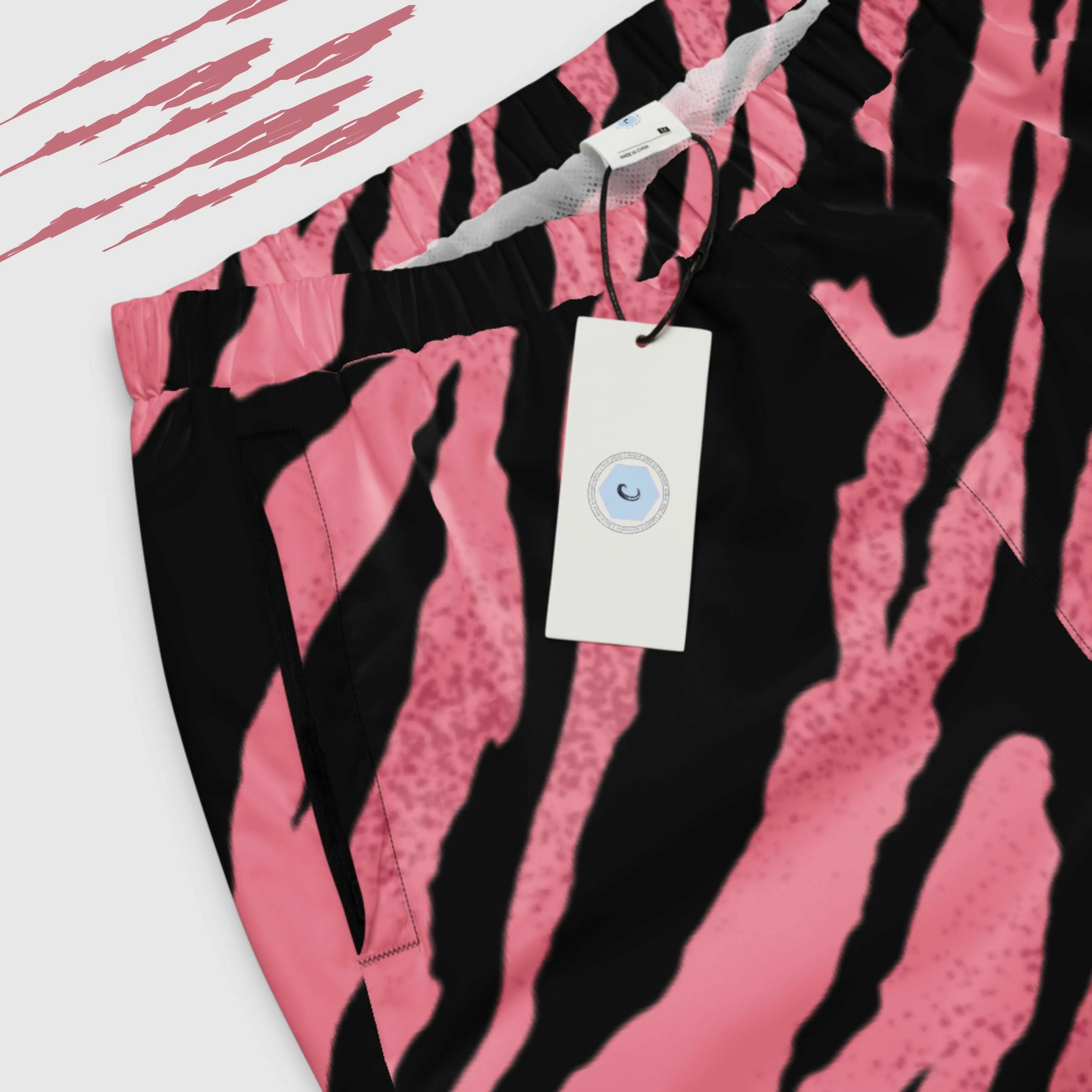 Unisex Pink Tiger Pattern Track Pants