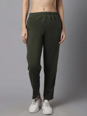 Optimized Title: Vimal Jonney Womens Olive Green Regular-Fit Fleece Trackpants - Comfortable and Stylish Activewear