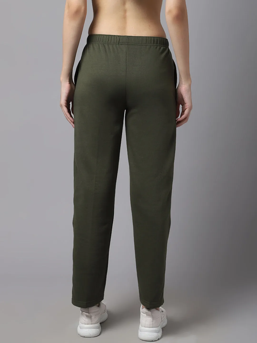 Optimized Title: Vimal Jonney Womens Olive Green Regular-Fit Fleece Trackpants - Comfortable and Stylish Activewear