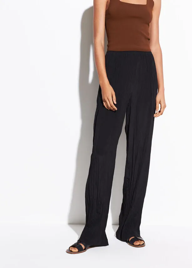 Vince Black Crinkle Pleat Pull On Pant