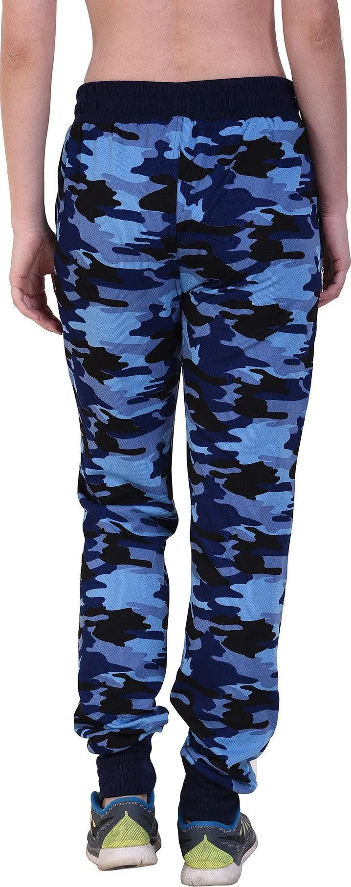 Women Blue/Black Camouflage Joggers