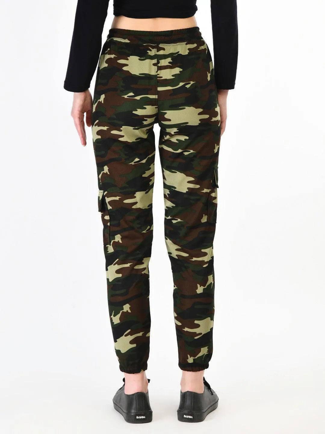 Women Dark Green Printed Joggers