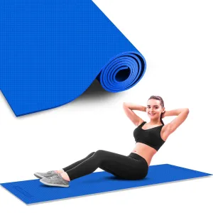 YE6-1.1-BL 6mm Thick Premium Exercise Yoga Mat for Gym Workout [Ultra-Dense Cushioning | Tear Resistance & Water Proof] Eco-Friendly Non-Slip Yoga Mat for Gym and Any General Fitness